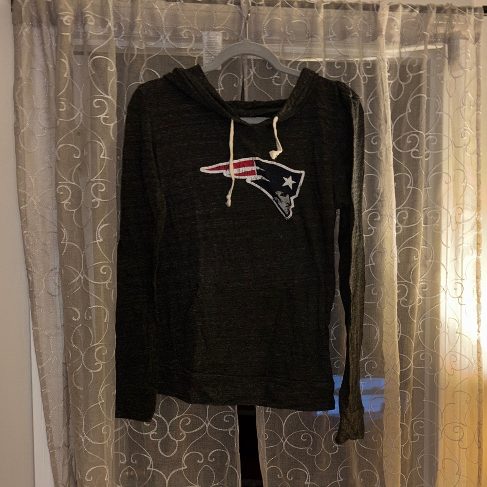 NFL Women's Dark Gray Hoodie with Patriots Logo